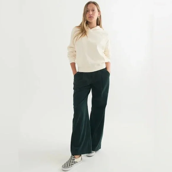 Marine Layer Flora Micro Corduroy Trouser in Dark Green Gables 4 - Picture 2 of 12